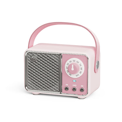 Fresh Arrivals at Buy Center: Bluetooth Audio Retro Mini Portable Wireless Card Vehicle-mounted Speakers Desktop Audio Three Generations Pink