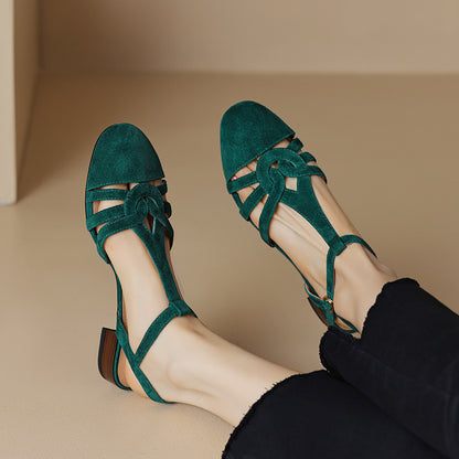 Fresh Arrivals at Buy Center: French Style Retro Closed Toe Sandals For Women Green