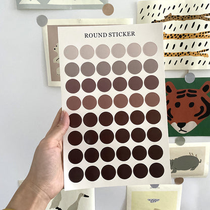 Newly Released at Buy Center: Morandi Earth Color Polka Dot Hand Account Seal Sticker Earth tones