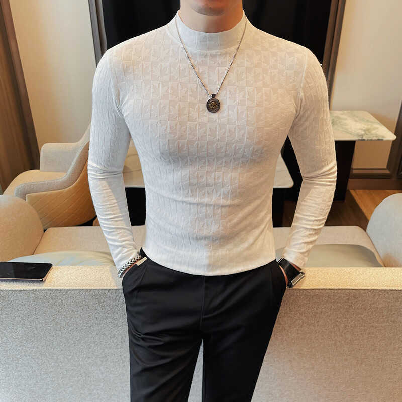 Men's Half-high Collar T-shirt Fashion Trend