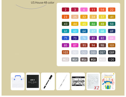 Fresh Arrivals at Buy Center: Oily Soft-tip Marker Student Hand-painted Design Set