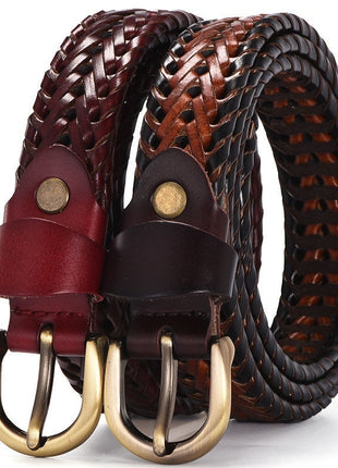 Leather Pin Buckle Handmade Couple's Pant Trendy Casual Belt