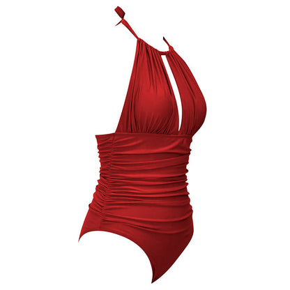 New One-piece Halter Hot Spring Swimming Swimsuit For Women