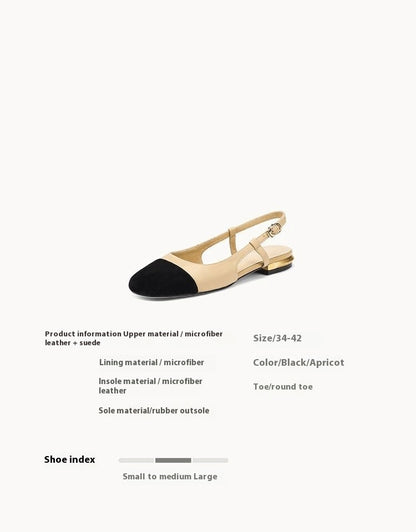 Fresh Arrivals at Buy Center: Closed Toe Sandals Women's One-strap Color Matching Empty Flat Heel