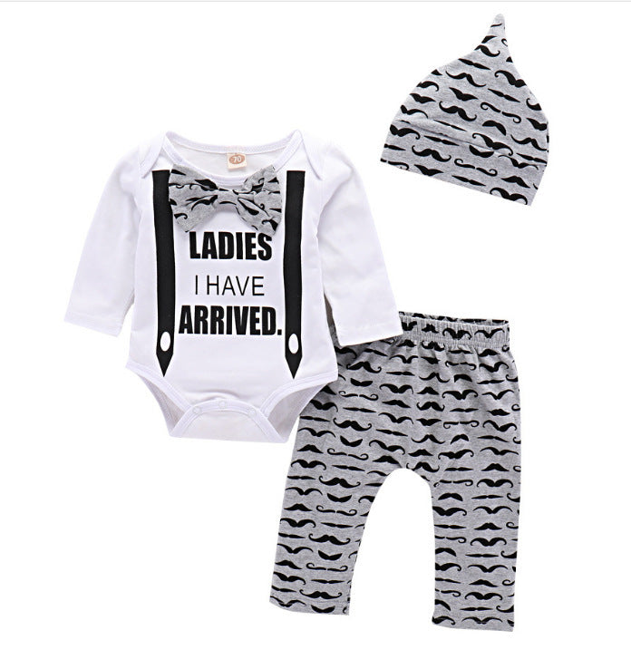 Fresh on the Scene at Buy Center: Minimalist And Creative Printed Men's Baby Set Gray