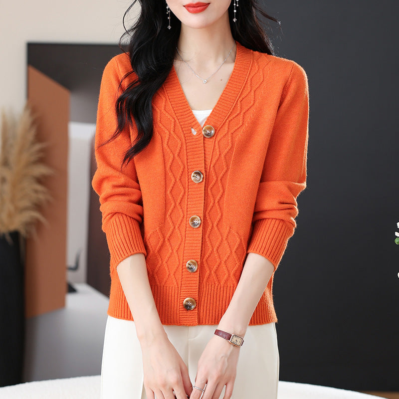 Spring And Autumn Outer Wear Cropped Sweater Coat Women Buy Center