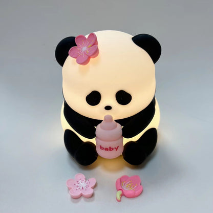 Fresh on the Scene at Buy Center: Three-speed Dimming Colorful Timing Small Night Lamp 0.96W Panda Lamp 3 Small Flowers