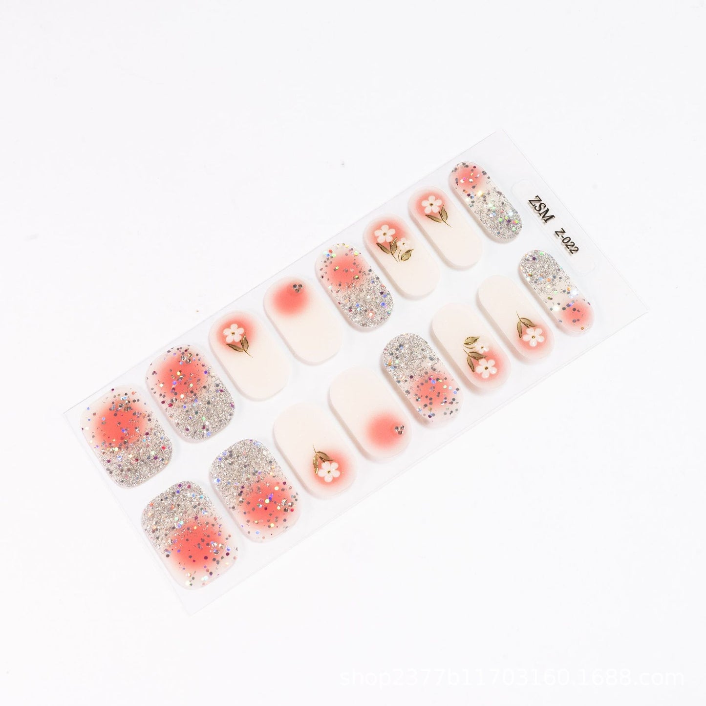 Fresh Arrivals at Buy Center: 16 Finger Diamond Nail Sticker 3D Waterproof Multicolor Z022