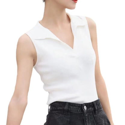 Buy Center Excellence-Ice Silk Sleeveless Knitted Vest Top For Women