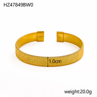 Buy Center Premium Choice-Ring Soft Titanium Steel Open-end Bracelet Gold Plated HZ47849BW0