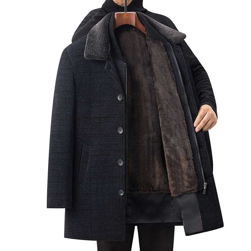 Middle-aged And Elderly Fleece-lined Thickened Detachable Two-piece Coat | Men's Clothing2 | Buy Center