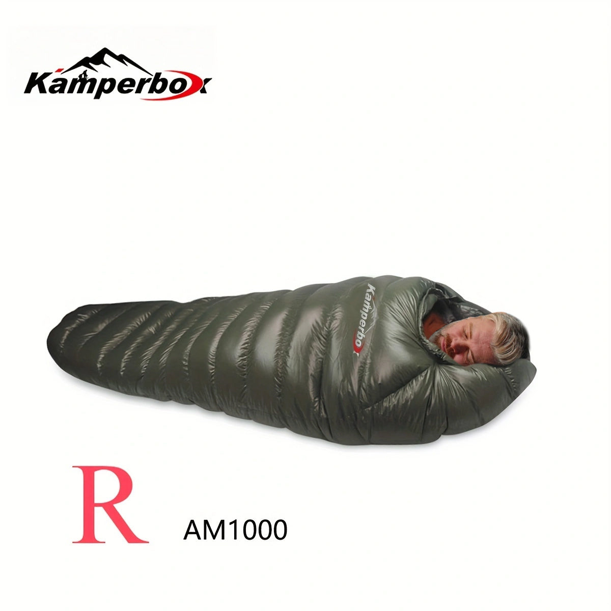 Kamperbox Cold Temperature Winter Sleeping Bag Down Sleeping Bag Winter Camping Sleeping Bag AM1000Right