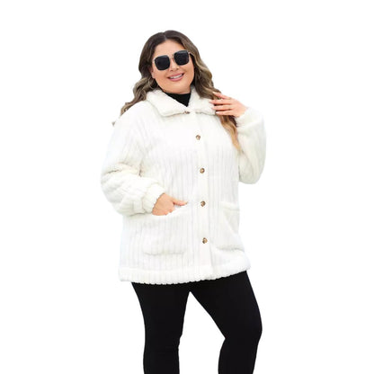 Buy Center Hot Pick-Plus Size Women's Lapel Single Breasted Long-sleeved Coat