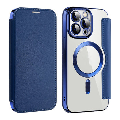 Buy Center Special-Transparent Wireless Charger Protective Sleeve Card Phone Case Dark Blue