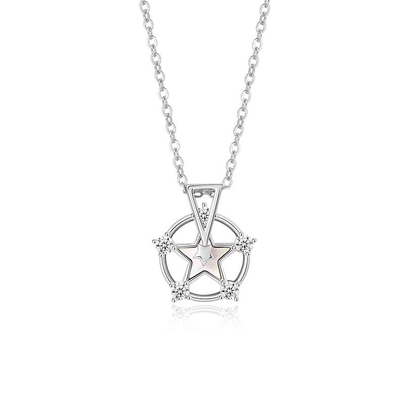 Buy Center Deal-S925 Sterling Silver Ferris Wheel Pendant Design Necklace White E Style 925 Silver