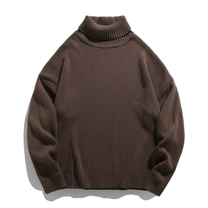 Japanese Couple Solid Color Turtleneck Sweater Buy Center