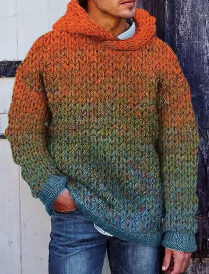 Pull à capuche tissé de style classique et lourd pour homme en fibre d'acétate, nouvelle collection automne et hiver