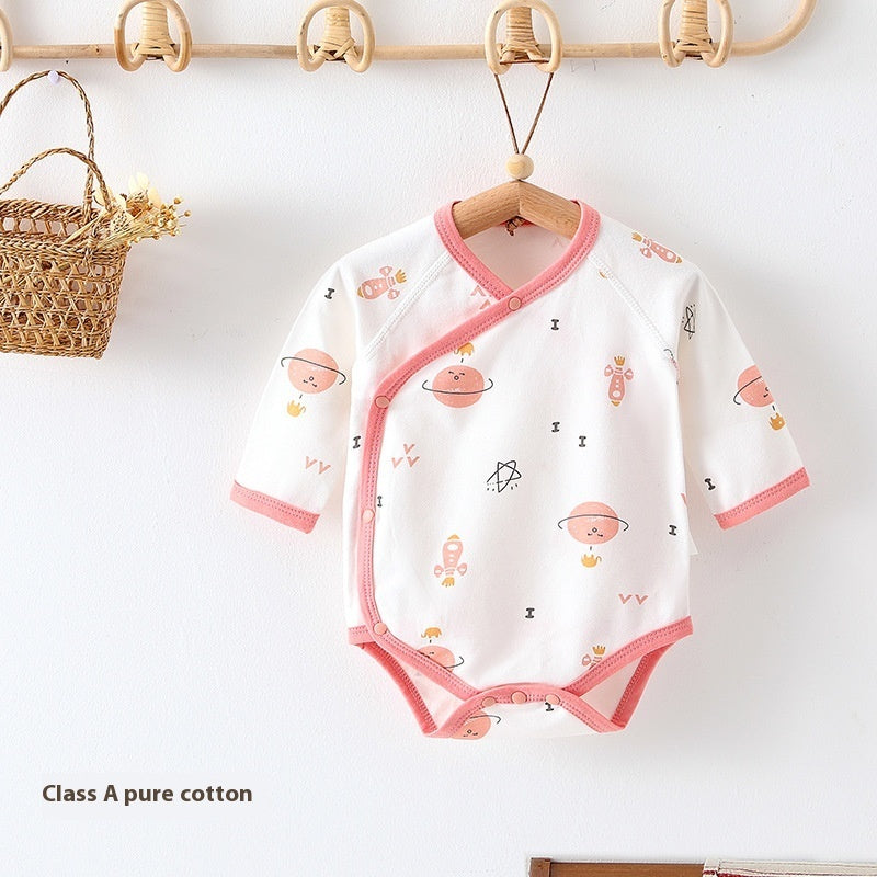 Fresh Arrivals at Buy Center: Newborn Onesie Class A Pure Cotton Boneless Triangle Rompers Light Pink Earth