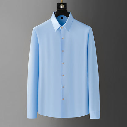 Fashion Seamless Adhesive Men's Shirt Business Sky Blue