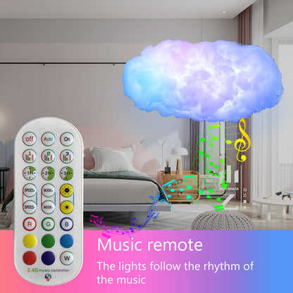 USB Cloud Light APP Control Music Synchronization 3D RGBIC Ambient Light Lightning Simulation Clouds Bedroom Room Light White USB