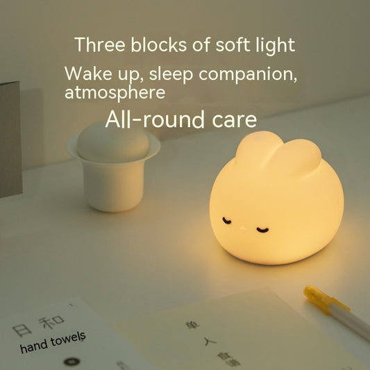 Just Arrived at Buy Center: Simple Children Get Up Rabbit Silicone Sleeping USB Charging Night Light