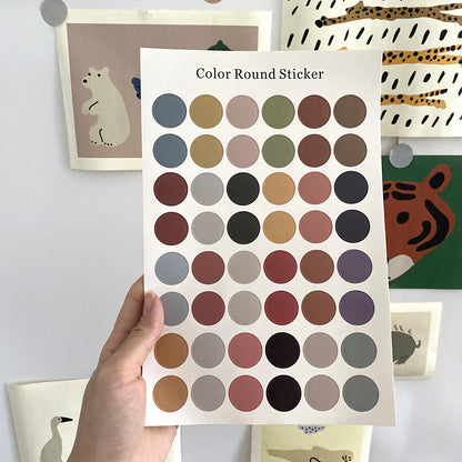 Newly Released at Buy Center: Morandi Earth Color Polka Dot Hand Account Seal Sticker Colorful