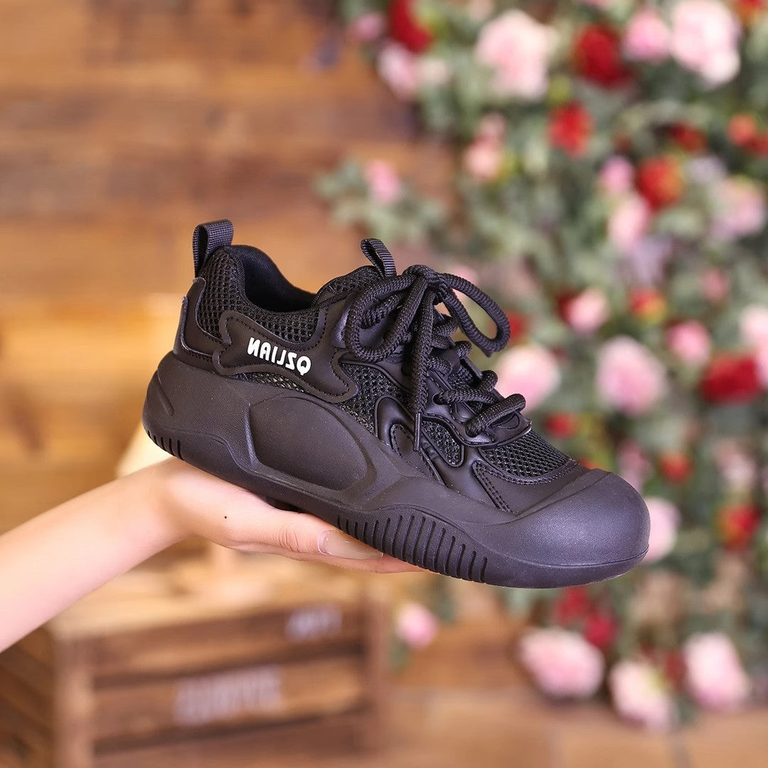 Just Arrived at Buy Center: Summer Retro Mesh Breathable Soft Bottom Wild Casual Sneakers Black