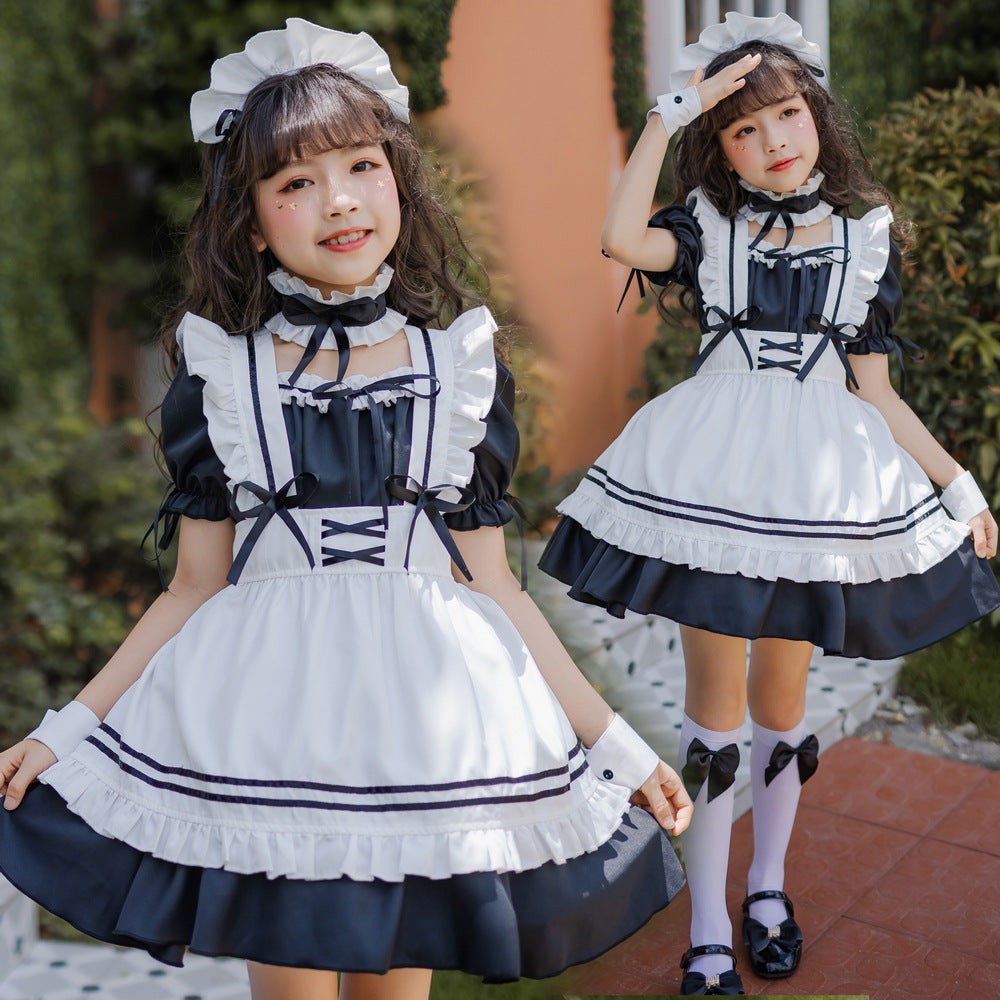 Fresh on the Scene at Buy Center: Japan Girl's Black Maid Costume Loli Maid Cute Lolita Dress