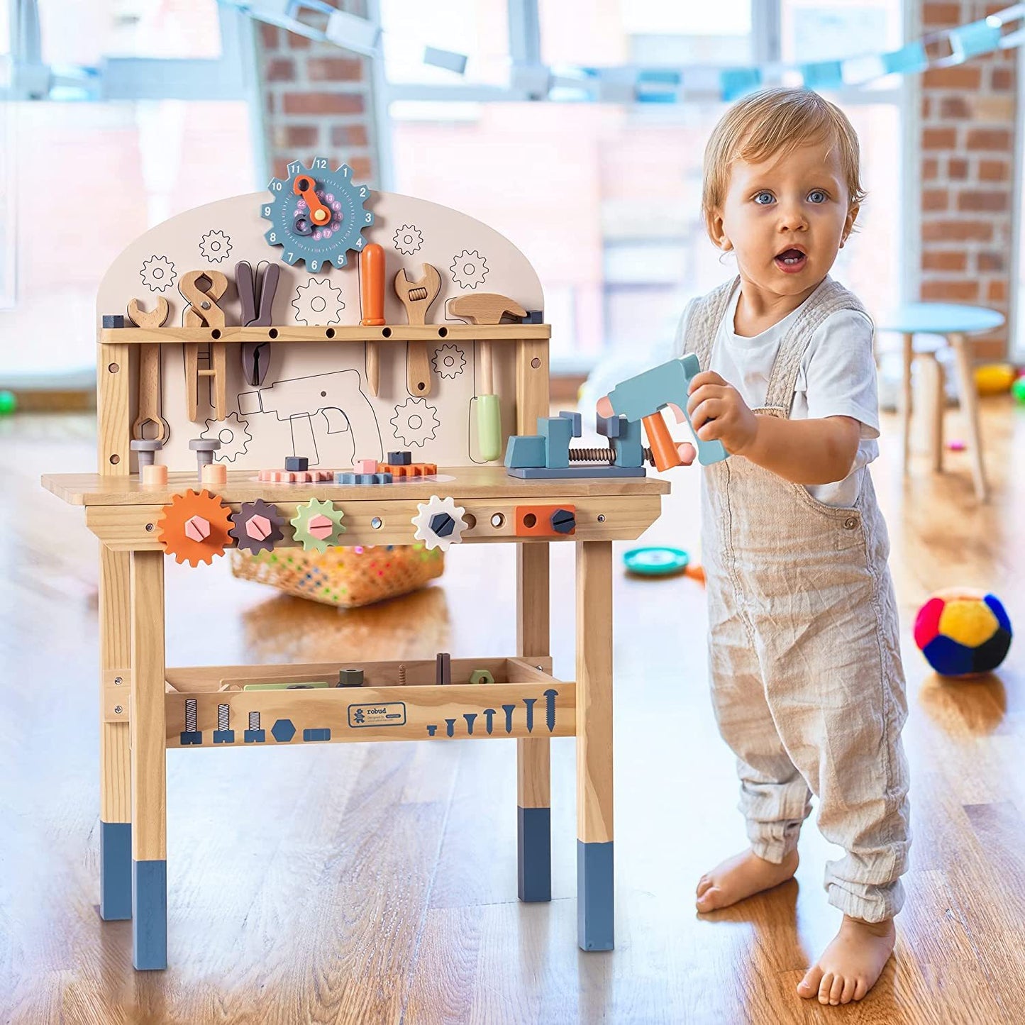 Fresh Arrivals at Buy Center: ROBOTIME Workbench Play Set Toddlers Kids Pretend Tool Bench Toy Workshop Toys WG200