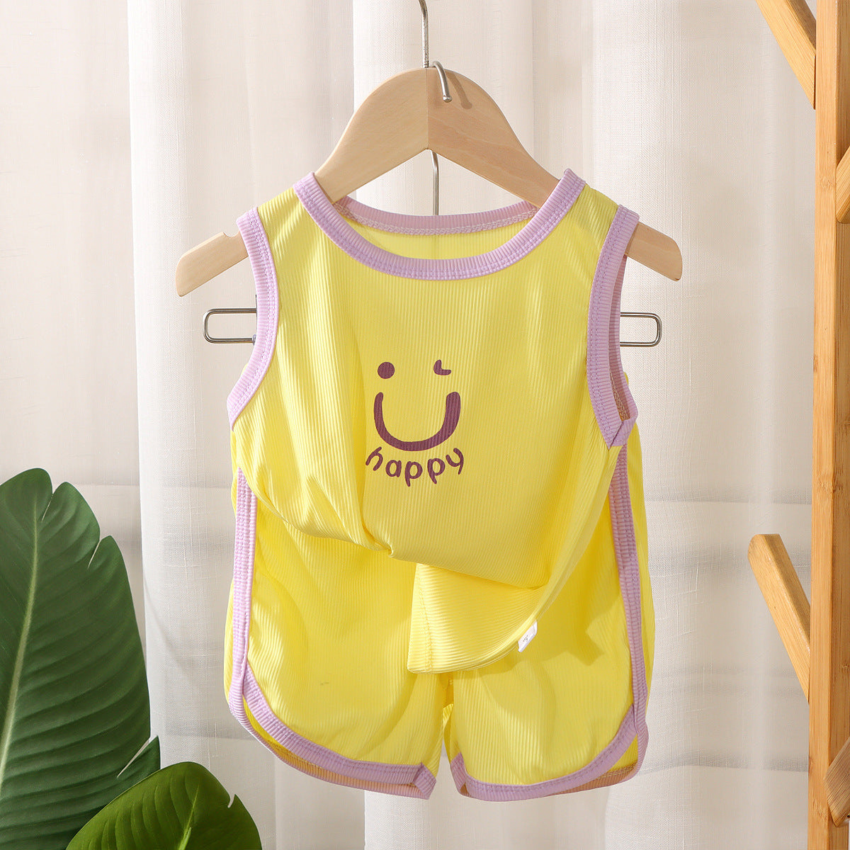 Fresh Arrivals at Buy Center: Children's Quick Drying Clothes Vest Suit Summer Ice Silk Lemon Yellow