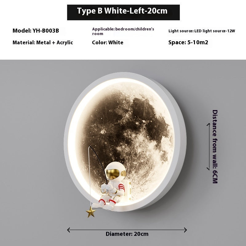 Hot New Items at Buy Center: Internet Celebrity Moon Wall Lamp Modern Minimalist YHB003B White