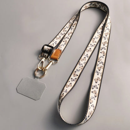 New at Buy Center: Mobile Phone Lanyard Crossbody Bag Solid Color Long Braces Detachable Multi-purpose Strap Rope Butterfly On White Background