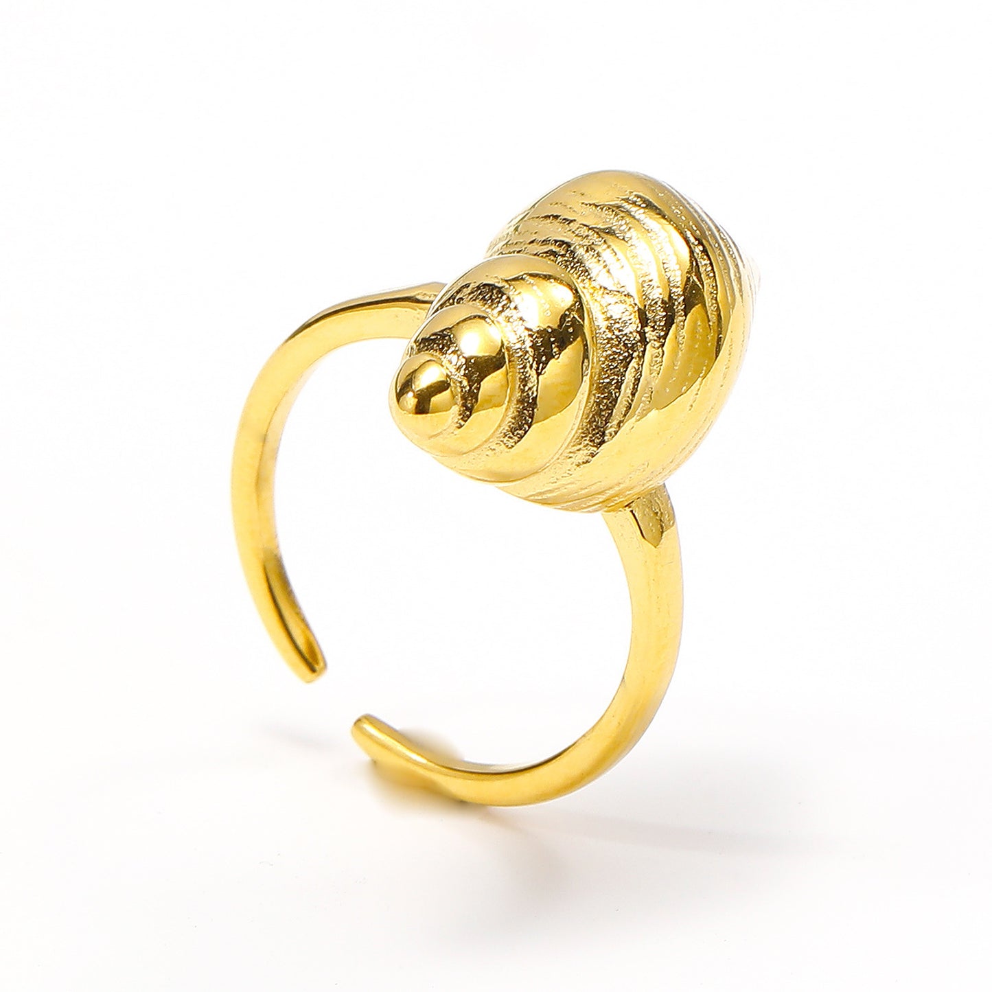 Buy Center Picks-Spiral Conch-shaped Unique Titanium Steel Ring Women