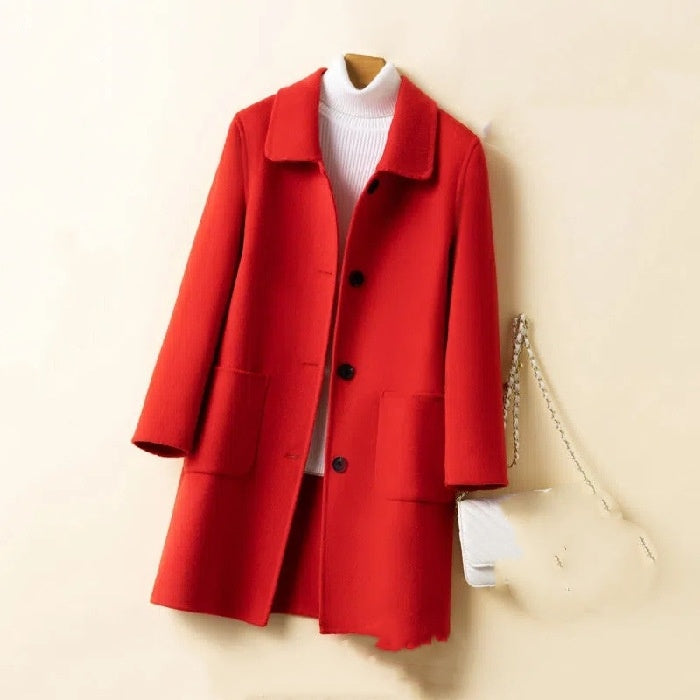 Korean Style Double-sided Cashmere Woolen Coat Buy Center