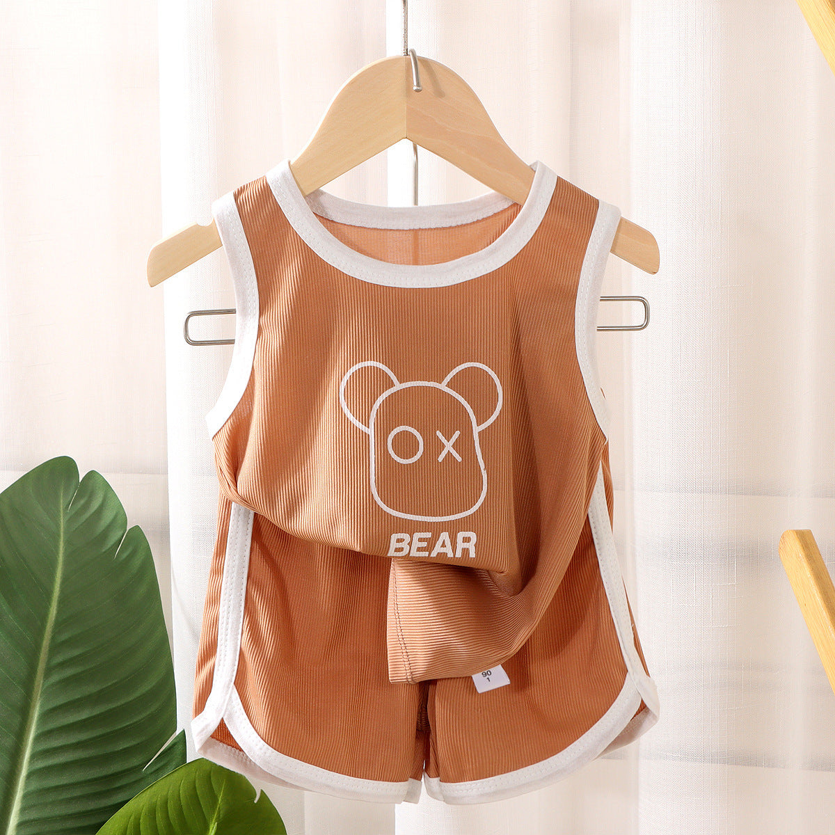 Fresh Arrivals at Buy Center: Children's Quick Drying Clothes Vest Suit Summer Ice Silk Light Coffee