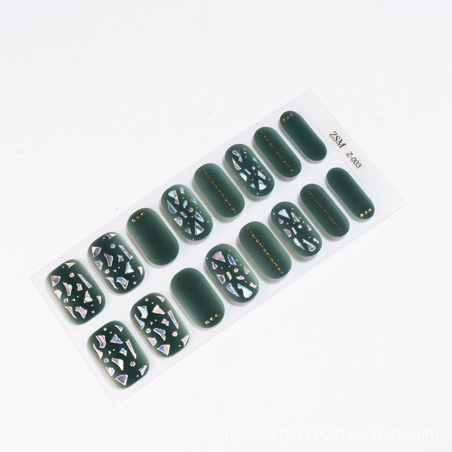 Fresh Arrivals at Buy Center: 16 Finger Diamond Nail Sticker 3D Waterproof Multicolor Z003