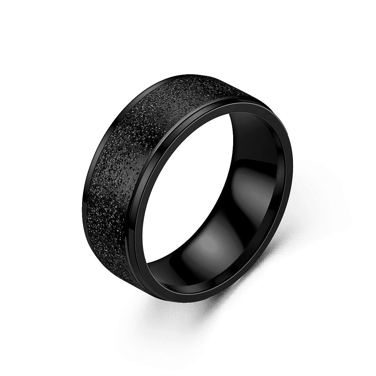 Couple Niche Titanium Steel Frosted Ring Buy Center