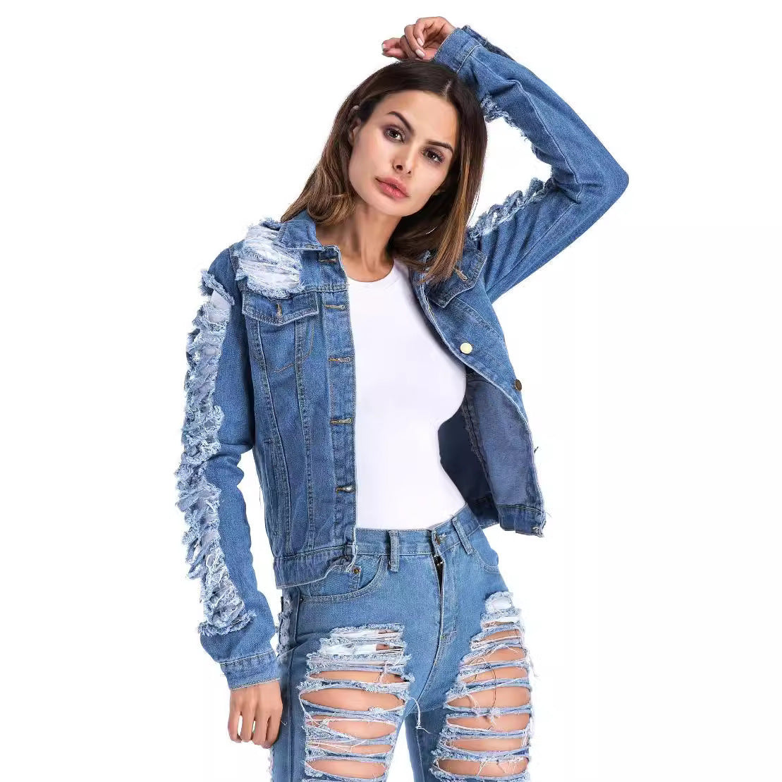 European And American Worn Plus Size Denim Clothing For Women Buy Center