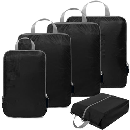 Just Arrived at Buy Center: Waterproof Travel Buggy Bag Four-piece Five-piece Set Black 5pcs