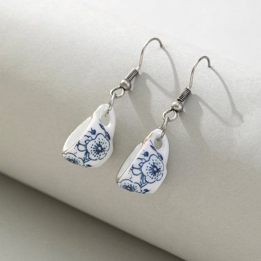 Retro Chinese Style Ceramic Blue And White Porcelain Tea Cup Ear Hook | Jewelry & Watches4 | Buy Center