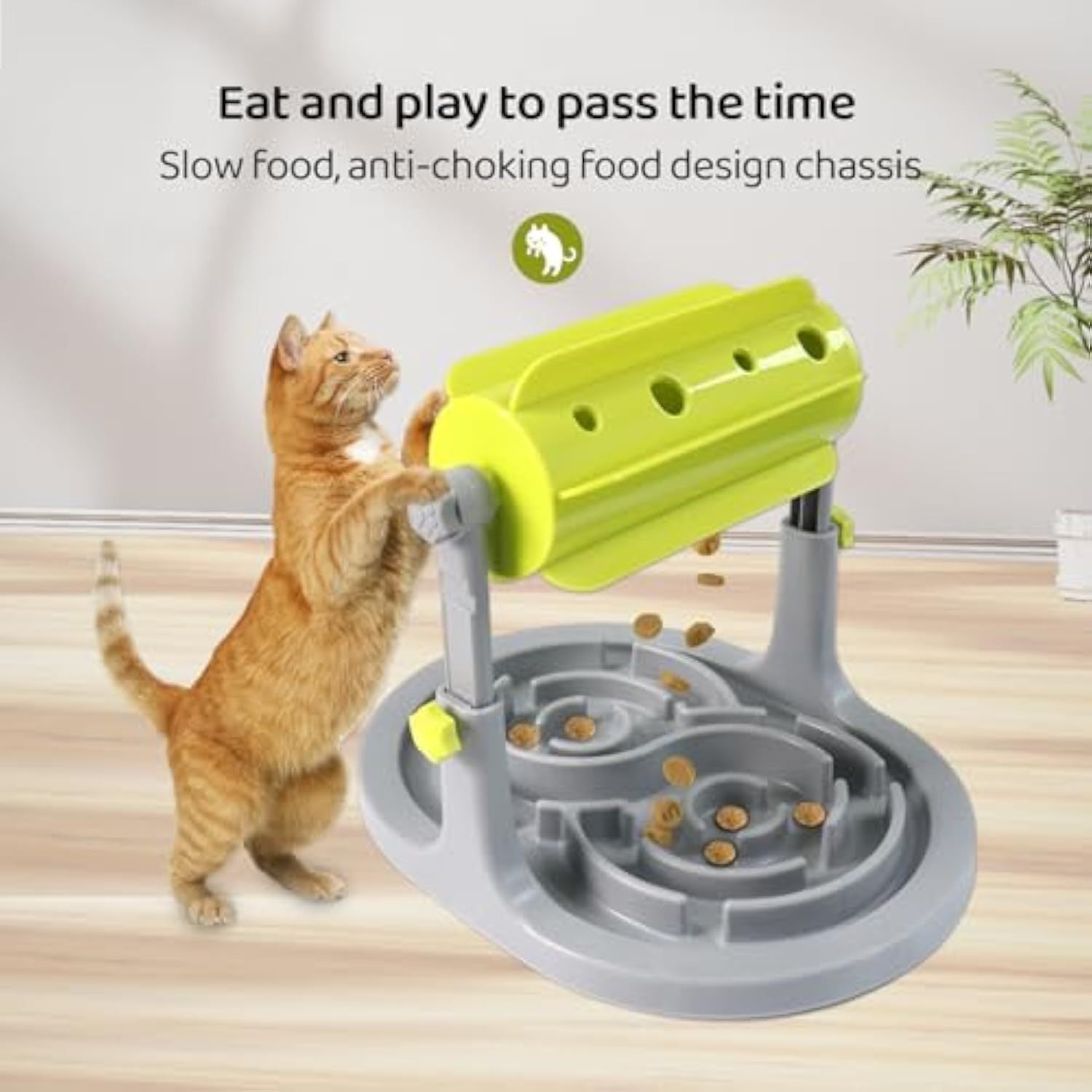 Newly Released at Buy Center: Interactive Dog Cat Food Puzzle Toy Slow Feeder Pet Bowl Treat Boredom Dispensing Slow Feeder Anxiety IQ Training In Smart Feeding And Adjustable Height For Small Medium Dogs