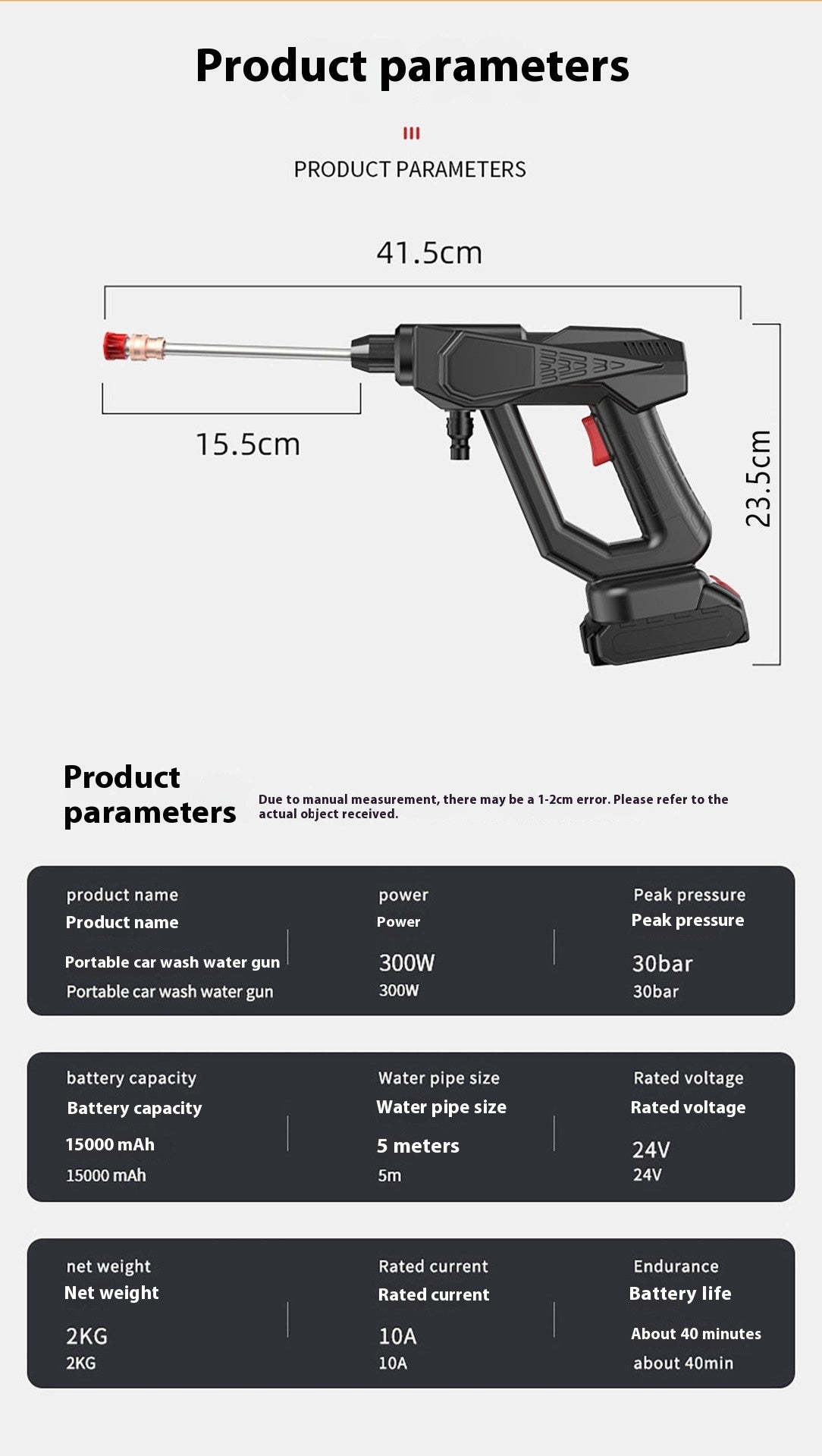 Hot New Arrivals at Buy Center: Portable Car Washing Machine Charging Car Washing Gun Wireless High Voltage