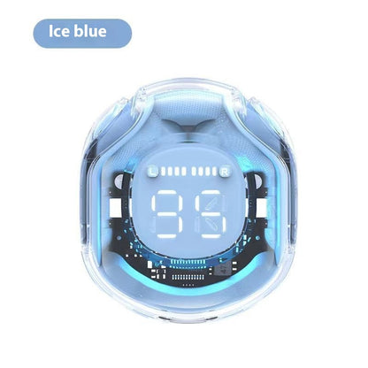 Hot New Items at Buy Center: Sports Long Endurance Transparent Bluetooth Headset HK6 Sky Blue Bare Metal