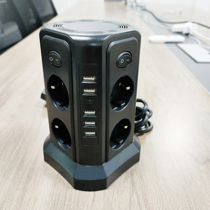 Hot New Items at Buy Center: Desktop Socket European Standard 4 USB Socket Board Black European Standard European Standard 8