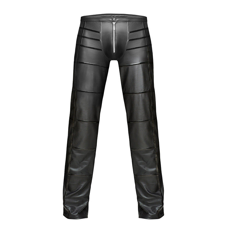 European And American Men's Sexy Leather Pants Performance Wear