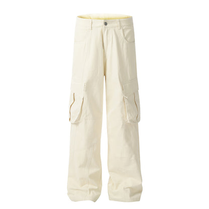 Newly Arrived at Buy Center: Fashion Solid Color Workwear Casual Pants Men Apricot