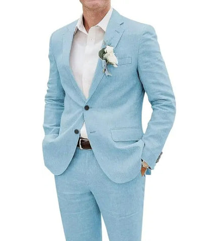 Now Available at Buy Center: Fashion Casual Men's Suit Linen Slim Fit