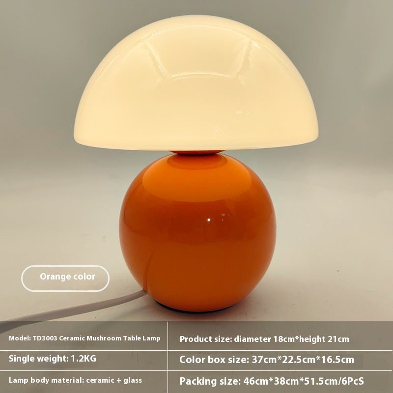 Nordic Cream Ceramic Mushroom Table Lamp Decoration Buy Center