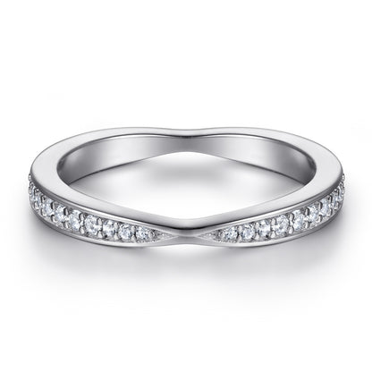 Buy Center Handpicked- Women's Pure Silver Full Circle Diamond Ring White Gold Color