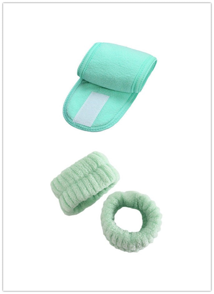 Fresh Arrivals at Buy Center: Face Wash Wristband Hand Strap Hair Band Set green